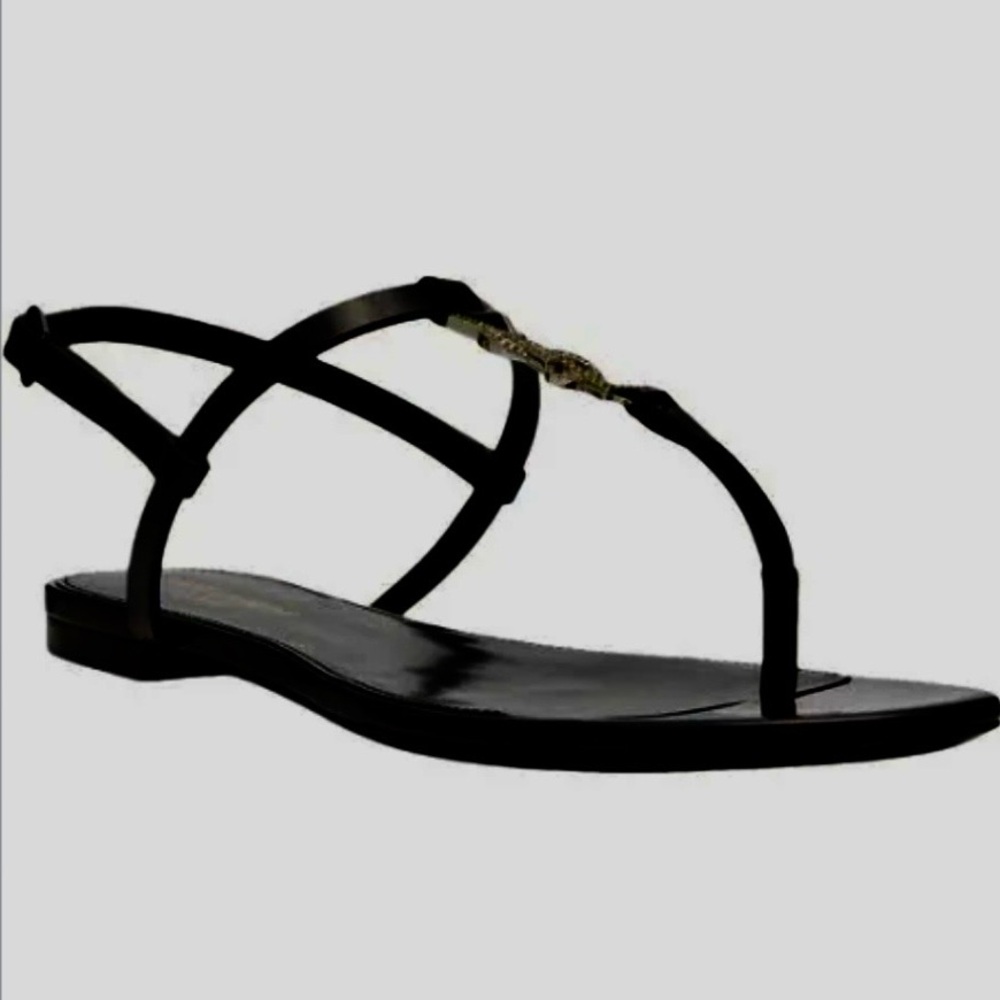 Saint Laurent
Black Patent
Leather slides